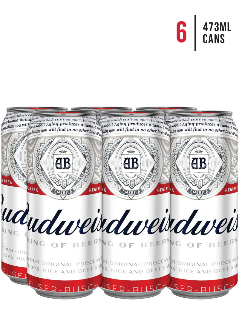 Budweiser Lager Cans 47.3cl [Case of 6]