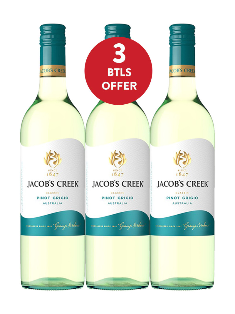 Jacob's Creek Classic Pinot Grigio |  Buy 2 Get 1 Bottle Free